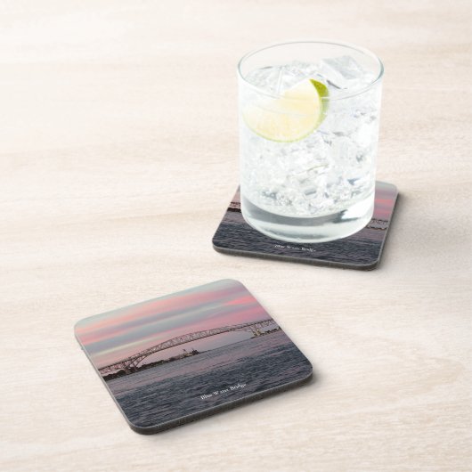 Blauwe waterbrug set van 6 plastic onderzetters (Rechterzijde)