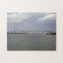 Blauwe waterbrugpuzzel legpuzzel