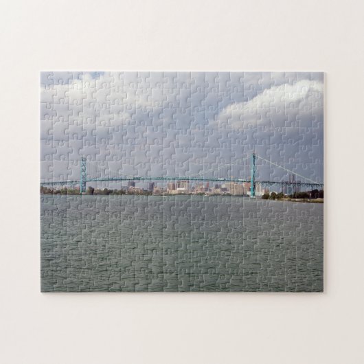 Blauwe waterbrugpuzzel legpuzzel (Horizontaal)