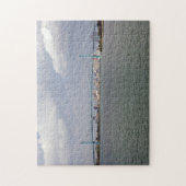 Blauwe waterbrugpuzzel legpuzzel (Verticaal)