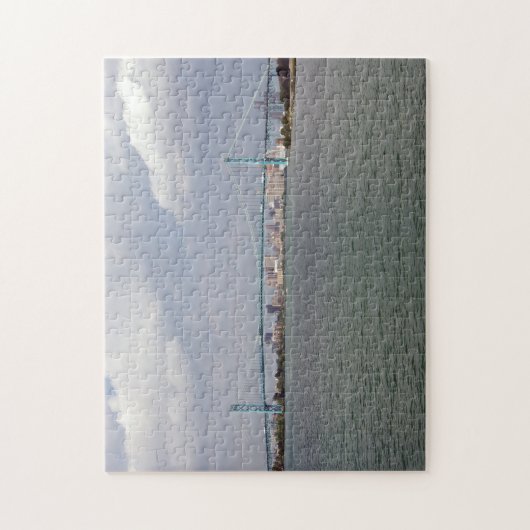 Blauwe waterbrugpuzzel legpuzzel (Verticaal)