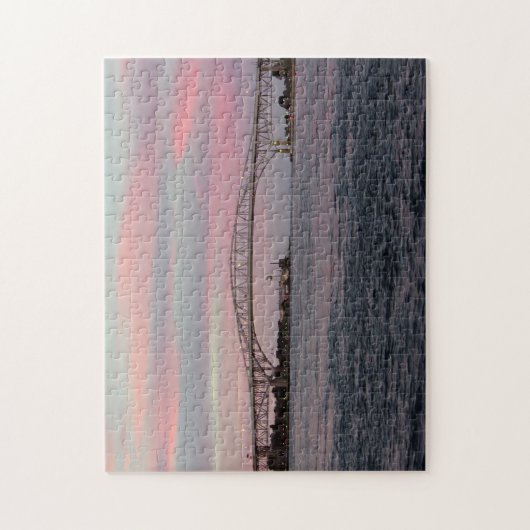 Blauwe waterbrugpuzzel legpuzzel (Verticaal)