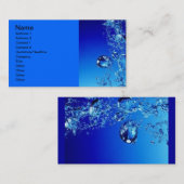 BLAUWE WATERBUBBELS WATER VERS DUIDELIJKE DIGITALE VISITEKAARTJE (Voorkant / Achterkant)