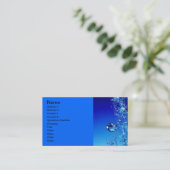 BLAUWE WATERBUBBELS WATER VERS DUIDELIJKE DIGITALE VISITEKAARTJE (Staand voorkant)