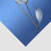 Blauwe Watercolor Bloemen Tissuepapier (Detail)