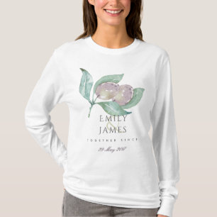 BLAUWE WATERCOLOU FOLIAGE OLIVE BRIDE SAMEN SINDS T-SHIRT