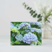Blauwe waterdichte bloemen Tuin briefkaarten Botan (Staand voorkant)