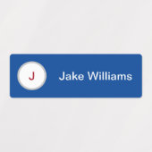 Blauwe waterdichte keurmerken met initiaal labels (Design 2)