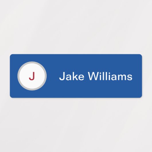 Blauwe waterdichte keurmerken met initiaal labels (Design 2)