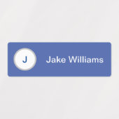 Blauwe waterdichte keurmerken met initiaal labels (Design 1)