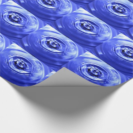 BLAUWE WATERDROP CADEAUPAPIER (Hoek)