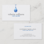 Blauwe waterdruppel Logo Visitekaartje (Voorkant / Achterkant)