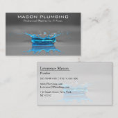 Blauwe waterdruppel - Loodgieterswerk - Visitekaar Visitekaartje (Voorkant / Achterkant)