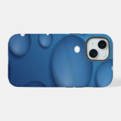 Blauwe Waterdruppel Textuur iPhone 15 Case (Achterkant horizontaal)