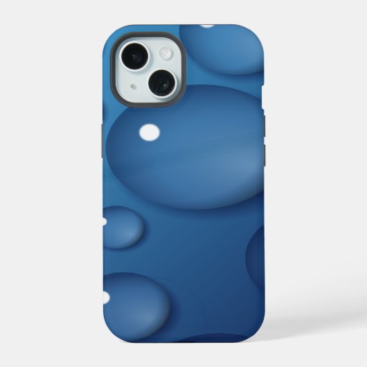 Blauwe Waterdruppel Textuur iPhone 15 Case (Achterkant)
