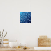 Blauwe Waterdruppel Textuur Poster (Keuken)