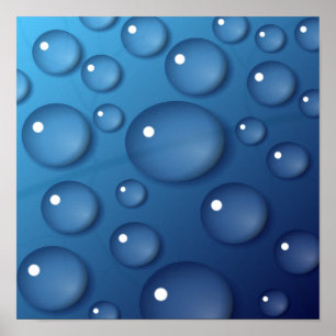Blauwe Waterdruppel Textuur Poster