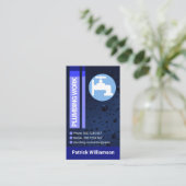 Blauwe waterdruppelaar Stripes Visitekaartje (Staand voorkant)