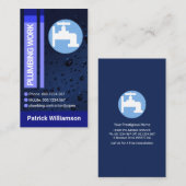 Blauwe waterdruppelaar Stripes Visitekaartje (Voorkant / Achterkant)