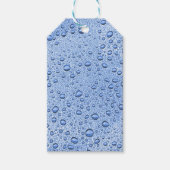 Blauwe waterdruppels cadeaulabel (Voorkant)