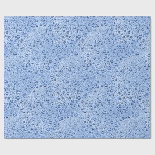 Blauwe waterdruppels cadeaupapier (Vlak)