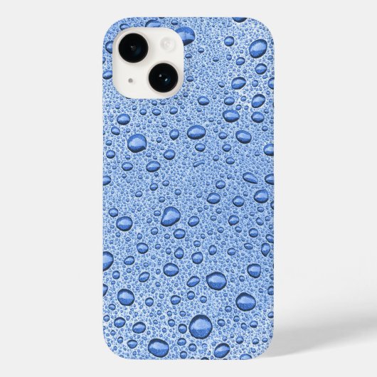 Blauwe waterdruppels Case-Mate iPhone case (Achterkant)