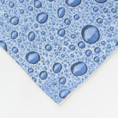Blauwe waterdruppels fleece deken (Hoek)