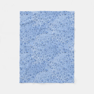 Blauwe waterdruppels fleece deken