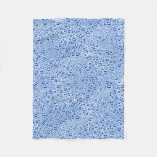 Blauwe waterdruppels fleece deken (Voorkant)