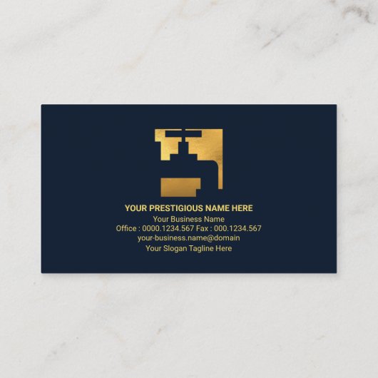 Blauwe waterdruppels Goudpijlen Loodsteker Visitekaartje (Achterkant)