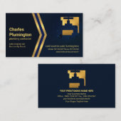 Blauwe waterdruppels Goudpijlen Loodsteker Visitekaartje (Voorkant / Achterkant)