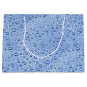 Blauwe waterdruppels groot cadeauzakje (Voorkant)