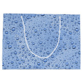 Blauwe waterdruppels groot cadeauzakje (Achterkant)