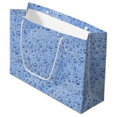 Blauwe waterdruppels groot cadeauzakje (Voorkant Gekanteld)
