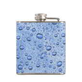 Blauwe waterdruppels heupfles (Achterkant)