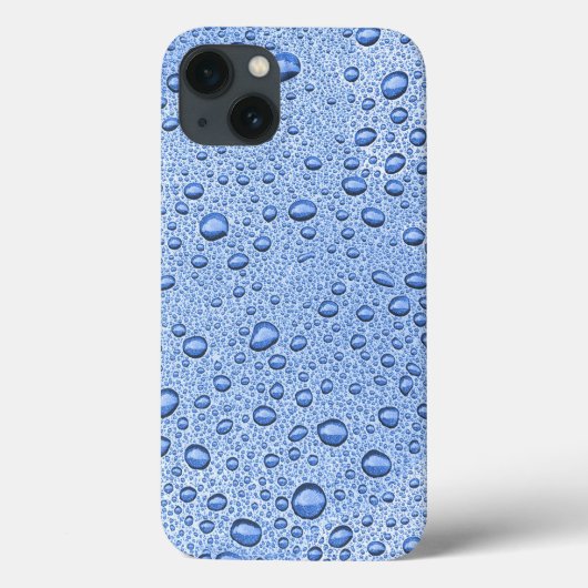 Blauwe waterdruppels Hoesje-Mate iPhone case (Achterkant)