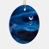 Blauwe waterdruppels keramisch ornament (Rechts)