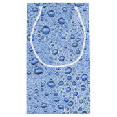 Blauwe waterdruppels klein cadeauzakje (Achterkant)