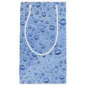 Blauwe waterdruppels klein cadeauzakje (Voorkant)