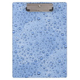 Blauwe waterdruppels klembord