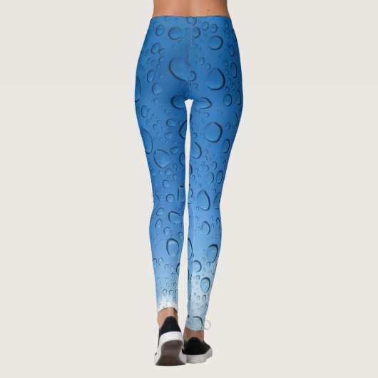 Blauwe waterdruppels leggings (Achterkant)