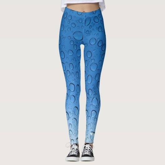 Blauwe waterdruppels leggings (Voorkant)