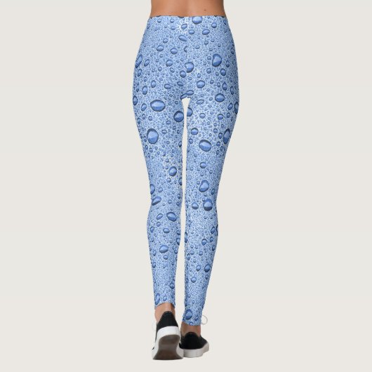 Blauwe waterdruppels leggings (Achterkant)