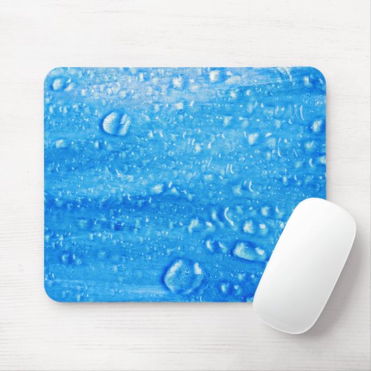 Blauwe waterdruppels Mousepad Muismat (Met muis)