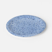 Blauwe waterdruppels papieren bordje (Gekanteld)