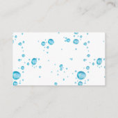 Blauwe Waterdruppels Patroon Design Reinigingsserv Visitekaartje (Achterkant)