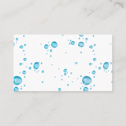Blauwe Waterdruppels Patroon Design Reinigingsserv Visitekaartje (Achterkant)