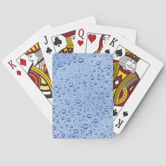 Blauwe waterdruppels pokerkaarten (Achterkant)