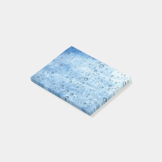 Blauwe waterdruppels post-it® notes (Schuin)