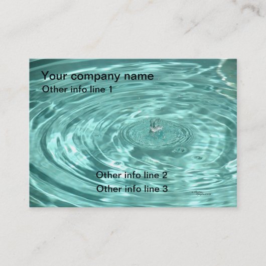 Blauwe waterdruppels rimpels Visitekaartjes (Voorkant)